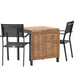 Diego Cafetable hliník - černá / hnědá Aintwood - obdélníková 70*70/130* + stohovací židle Copacabana - černá/černá - Ersätter 4131-408 _2