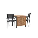 Diego Cafetable hliník - černá / hnědá Aintwood - obdélníková 70*70/130* + stohovací židle Copacabana - černá/černá - Ersätter 4131-408 _2