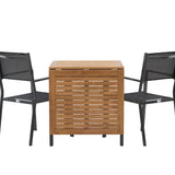 Diego Cafetable hliník - černá / hnědá Aintwood - obdélníková 70*70/130* + stohovací židle Copacabana - černá/černá - Ersätter 4131-408 _2