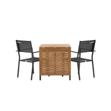 Diego Cafetable hliník - černá / hnědá Aintwood - obdélníková 70*70/130* + stohovací židle Copacabana - černá/černá - Ersätter 4131-408 _2