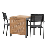 Diego Cafetable hliník - černá / hnědá Aintwood - obdélníková 70*70/130* + stohovací židle Copacabana - černá/černá - Ersätter 4131-408 _2