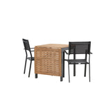 Diego Cafetable hliník - černá / hnědá Aintwood - obdélníková 70*70/130* + stohovací židle Copacabana - černá/černá - Ersätter 4131-408 _2