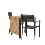 Diego Cafetable hliník - černá / hnědá Aintwood - obdélníková 70*70/130* + stohovací židle Copacabana - černá/černá - Ersätter 4131-408 _2