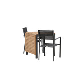 Diego Cafetable hliník - černá / hnědá Aintwood - obdélníková 70*70/130* + stohovací židle Copacabana - černá/černá - Ersätter 4131-408 _2