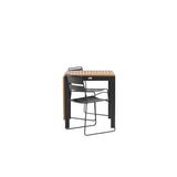Diego Cafetable hliník – černá / hnědá Aintwood – obdélníková 70*70/130* + jídelní židle Lina – černá _2