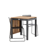 Diego Cafetable hliník – černá / hnědá Aintwood – obdélníková 70*70/130* + jídelní židle Lina – černá _2