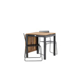 Diego Cafetable hliník – černá / hnědá Aintwood – obdélníková 70*70/130* + jídelní židle Lina – černá _2