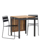 Diego Cafetable hliník – černá / hnědá Aintwood – obdélníková 70*70/130* + jídelní židle Lina – černá _2