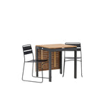 Diego Cafetable hliník – černá / hnědá Aintwood – obdélníková 70*70/130* + jídelní židle Lina – černá _2