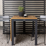 Diego Cafetable hliník – černá / hnědá Aintwood – obdélníková 70*70/130* + jídelní židle Lina – černá _2