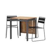 Diego Cafetable hliník – černá / hnědá Aintwood – obdélníková 70*70/130* + jídelní židle Lina – černá _2