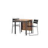 Diego Cafetable hliník – černá / hnědá Aintwood – obdélníková 70*70/130* + jídelní židle Lina – černá _2