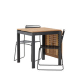Diego Cafetable hliník – černá / hnědá Aintwood – obdélníková 70*70/130* + jídelní židle Lina – černá _2