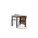 Diego Cafetable hliník – černá / hnědá Aintwood – obdélníková 70*70/130* + jídelní židle Lina – černá _2