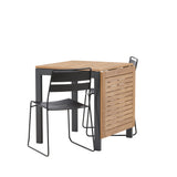 Diego Cafetable hliník – černá / hnědá Aintwood – obdélníková 70*70/130* + jídelní židle Lina – černá _2