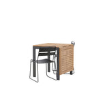 Diego Cafetable hliník – černá / hnědá Aintwood – obdélníková 70*70/130* + jídelní židle Lina – černá _2