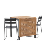 Diego Cafetable hliník – černá / hnědá Aintwood – obdélníková 70*70/130* + jídelní židle Lina – černá _2