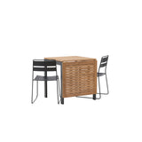 Diego Cafetable hliník – černá / hnědá Aintwood – obdélníková 70*70/130* + jídelní židle Lina – černá _2