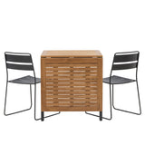 Diego Cafetable hliník – černá / hnědá Aintwood – obdélníková 70*70/130* + jídelní židle Lina – černá _2