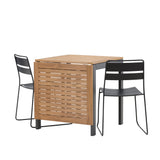 Diego Cafetable hliník – černá / hnědá Aintwood – obdélníková 70*70/130* + jídelní židle Lina – černá _2