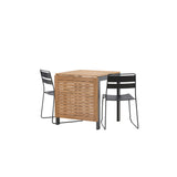 Diego Cafetable hliník – černá / hnědá Aintwood – obdélníková 70*70/130* + jídelní židle Lina – černá _2