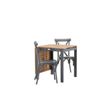 Diego Cafetable hliník – černá / hnědá Aintwood – obdélníkový 70*70/130* +Tablas jídelní židle hliník – černá / _2
