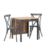 Diego Cafetable hliník – černá / hnědá Aintwood – obdélníkový 70*70/130* +Tablas jídelní židle hliník – černá / _2