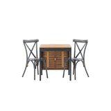 Diego Cafetable hliník – černá / hnědá Aintwood – obdélníkový 70*70/130* +Tablas jídelní židle hliník – černá / _2