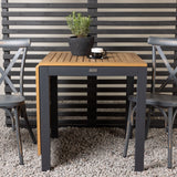 Diego Cafetable hliník – černá / hnědá Aintwood – obdélníkový 70*70/130* +Tablas jídelní židle hliník – černá / _2