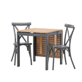 Diego Cafetable hliník – černá / hnědá Aintwood – obdélníkový 70*70/130* +Tablas jídelní židle hliník – černá / _2