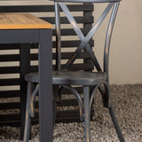 Diego Cafetable hliník – černá / hnědá Aintwood – obdélníkový 70*70/130* +Tablas jídelní židle hliník – černá / _2