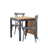 Diego Cafetable hliník – černá / hnědá Aintwood – obdélníkový 70*70/130* +Tablas jídelní židle hliník – černá / _2