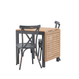 Diego Cafetable hliník – černá / hnědá Aintwood – obdélníkový 70*70/130* +Tablas jídelní židle hliník – černá / _2