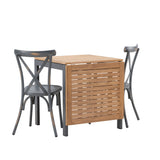 Diego Cafetable hliník – černá / hnědá Aintwood – obdélníkový 70*70/130* +Tablas jídelní židle hliník – černá / _2
