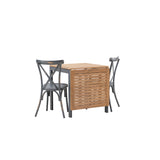 Diego Cafetable hliník – černá / hnědá Aintwood – obdélníkový 70*70/130* +Tablas jídelní židle hliník – černá / _2