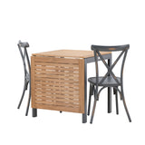 Diego Cafetable hliník – černá / hnědá Aintwood – obdélníkový 70*70/130* +Tablas jídelní židle hliník – černá / _2