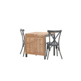 Diego Cafetable hliník – černá / hnědá Aintwood – obdélníkový 70*70/130* +Tablas jídelní židle hliník – černá / _2