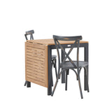 Diego Cafetable hliník – černá / hnědá Aintwood – obdélníkový 70*70/130* +Tablas jídelní židle hliník – černá / _2
