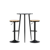 Barový stůl Plaza – černá / černá Mdf + barová židle Conway – černá / Oaklook MDF _2