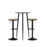 Barový stůl Plaza – černá / černá Mdf + barová židle Conway – černá / Oaklook MDF _2