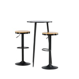 Barový stůl Plaza – černá / černá Mdf + barová židle Conway – černá / Oaklook MDF _2