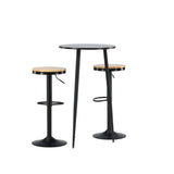 Barový stůl Plaza – černá / černá Mdf + barová židle Conway – černá / Oaklook MDF _2