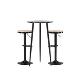 Barový stůl Plaza – černá / černá Mdf + barová židle Conway – černá / Oaklook MDF _2