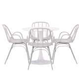 Jídelní stůl Hamden - Bílá Jídelní židle MDF+Dyrön - Greige Polypropylen_4