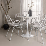 Jídelní stůl Hamden - Bílá Jídelní židle MDF+Dyrön - Greige Polypropylen_4