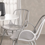 Jídelní stůl Hamden - Bílá Jídelní židle MDF+Dyrön - Greige Polypropylen_4