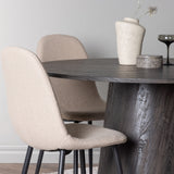 Lanzo jídelní stůl φ120 - Mocca/Mocca + Jídelní židle Polar - Černá / Béžová Boucle _4