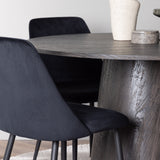 Lanzo jídelní stůl φ120 - Mocca/Mocca + noční jídelní židle - černá / černá sametová _4