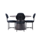 Lanzo jídelní stůl φ120 - Mocca/Mocca +Jídelní židle Stella - Černá / Black Velvet _4