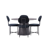 Lanzo jídelní stůl φ120 - Mocca/Mocca +Jídelní židle Stella - Černá / Black Velvet _4